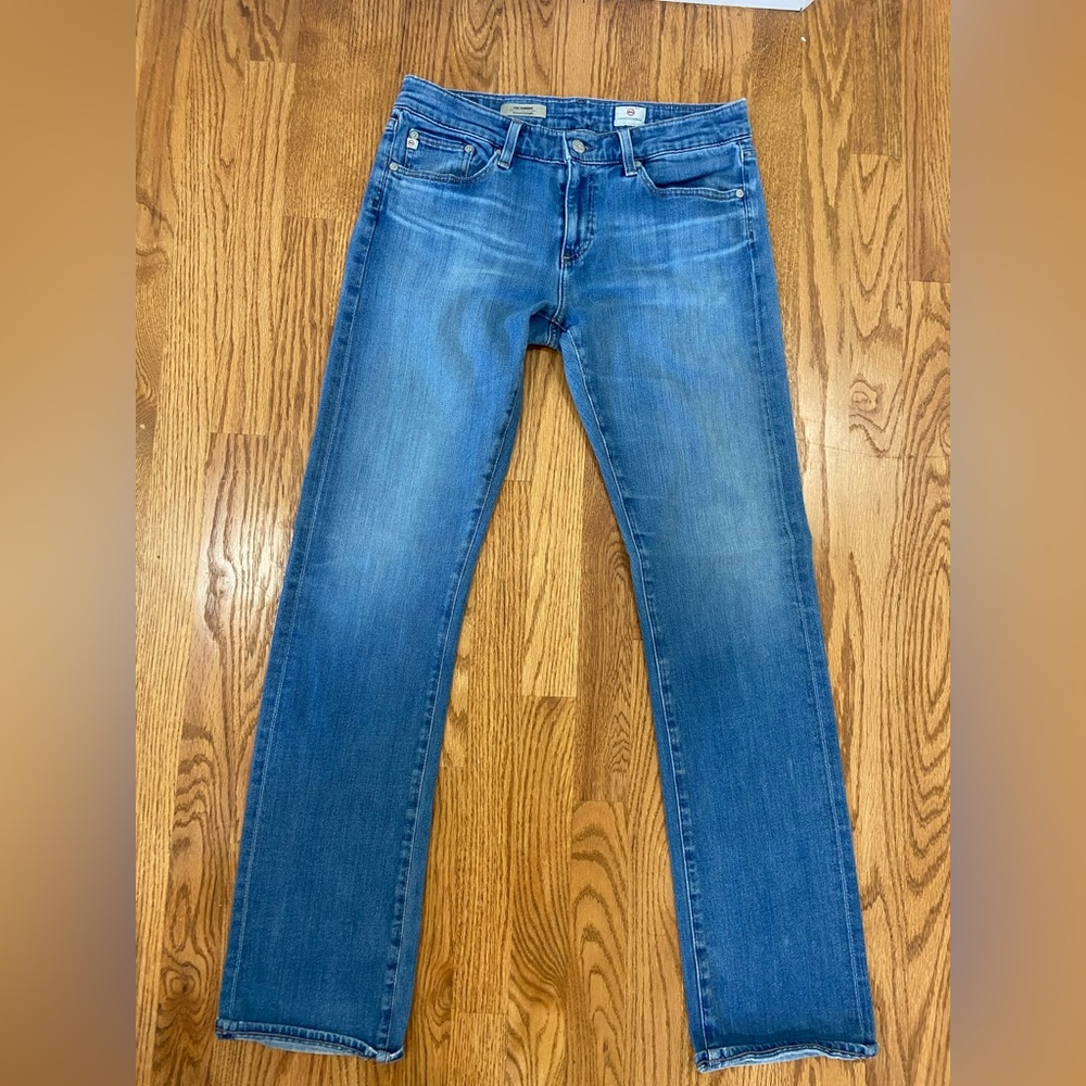 AG Adriano Goldschmied Medium Wash Straight Leg Jeans - Blue